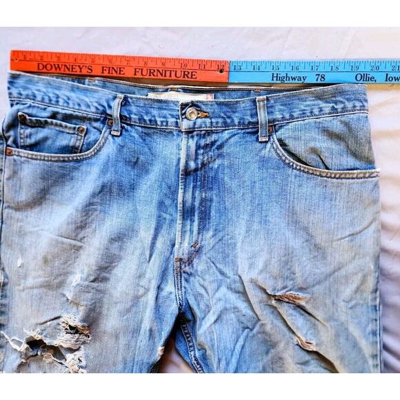 Levi's 559 vtg 90s Denim Jeans 38 x 30 Relaxed Straight Distressed Light Wash - Picture 5 of 11